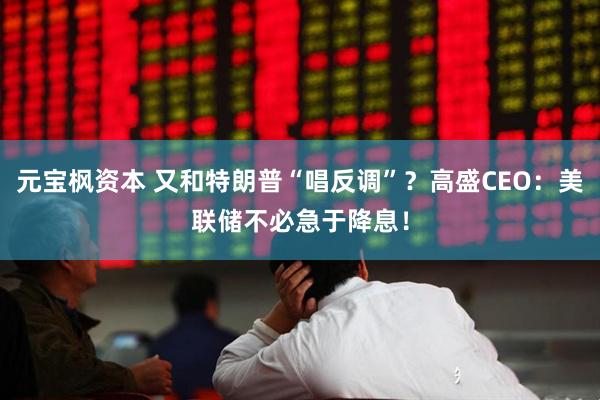 元宝枫资本 又和特朗普“唱反调”？高盛CEO：美联储不必急于降息！