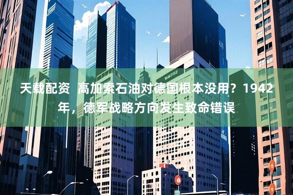 天载配资  高加索石油对德国根本没用？1942年，德军战略方向发生致命错误